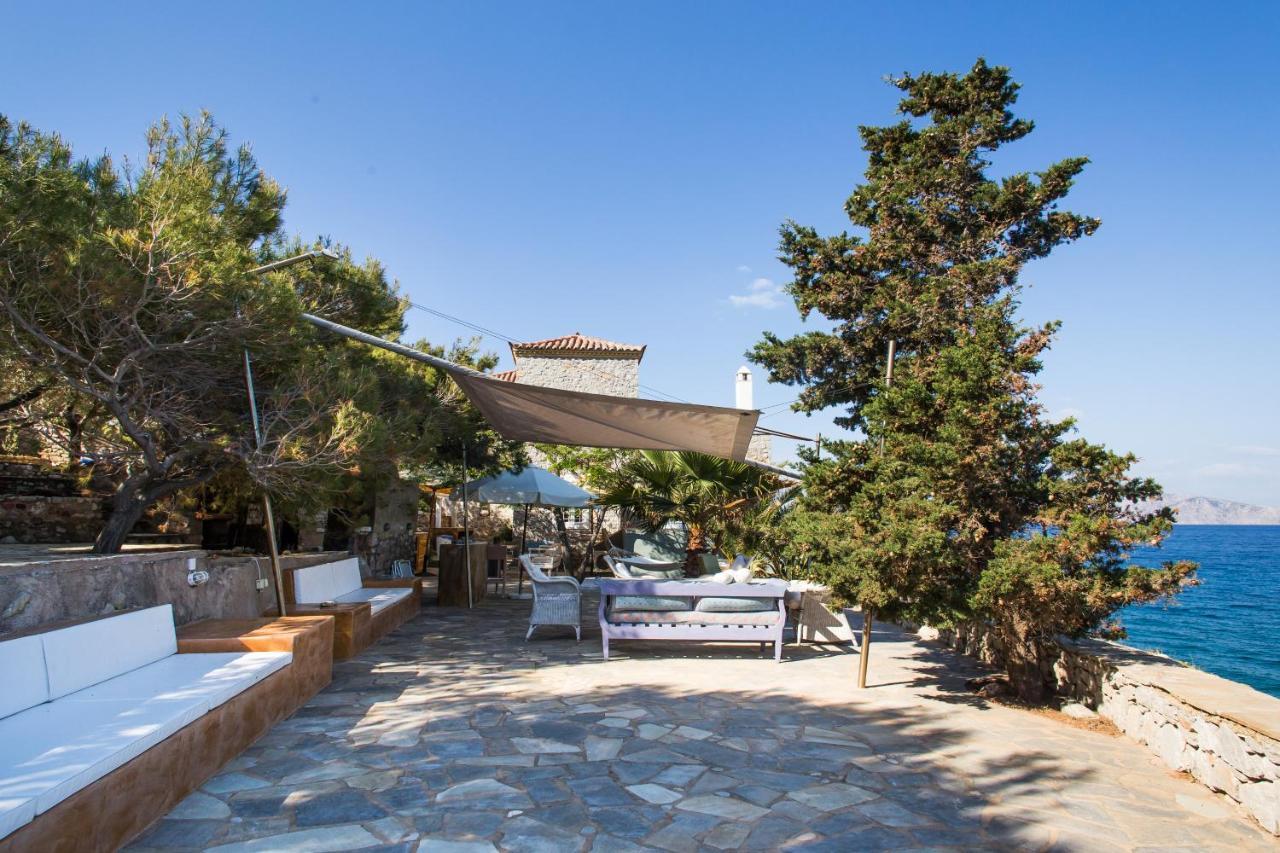Lady Of Hydra Villa, Sea Front View, Private Beach Eksteriør billede